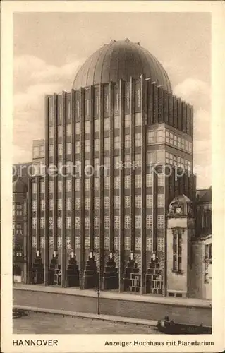 Hannover Anzeiger Hochhaus mit Planetarium Kat. Hannover