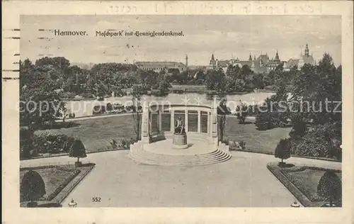 Hannover Maschpark mit Bennigsendenkmal Kat. Hannover