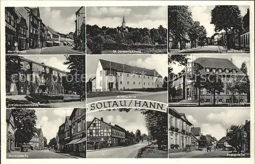 Soltau Marktstrasse Kreiskrankenhaus Sparkasse Mittelschule Kat. Soltau