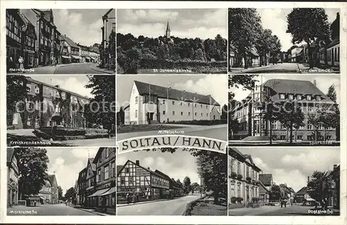 Soltau Marktstrasse Kreiskrankenhaus Sparkasse Mittelschule Kat. Soltau