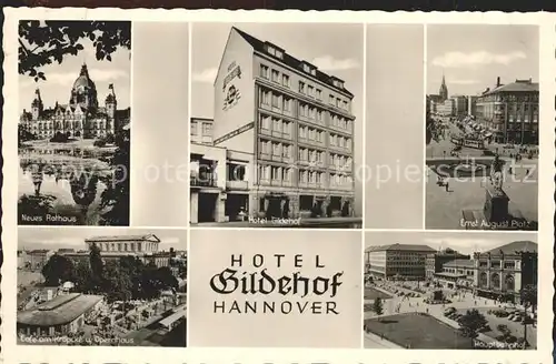 Hannover Hotel Gildehof Neues Rathaus Hauptbahnhof  Kat. Hannover