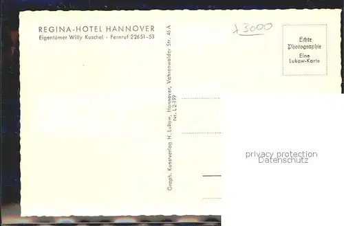 Hannover Regina  Hotel Kat. Hannover