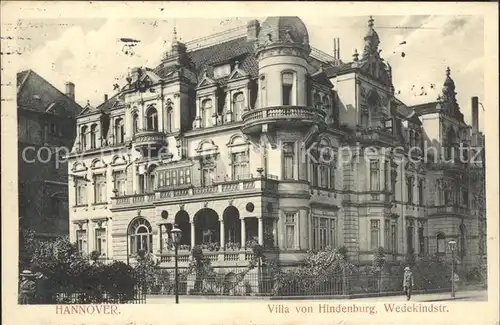 Hannover Villa Hindenburg Wedekindstrasse Kat. Hannover