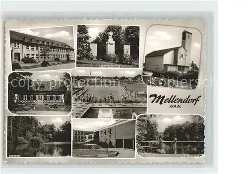 Mellendorf Jugendherberge Schule Freibad Kat. Wedemark