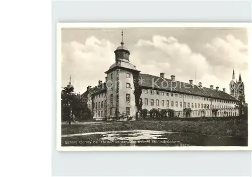 Hoexter Weser Schloss Corvey Bibliotheksturm Kat. Hoexter