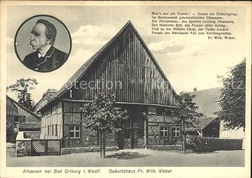 Alhausen Westfalen Geburtshaus Fr Wilh Weber  Kat. Bad Driburg