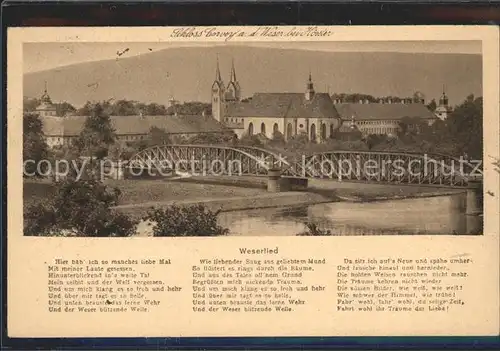 Corvey Schloss Weserlied Bahnpost  Kat. Hoexter