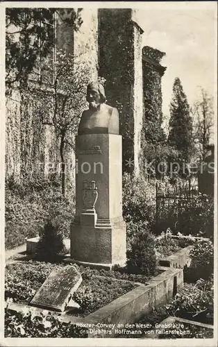 Corvey Grabstaette Dichter Hoffmann von Fallersleben  Kat. Hoexter