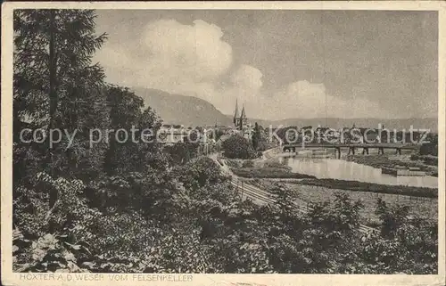 Hoexter Weser Blick vom Felsenkeller  Kat. Hoexter