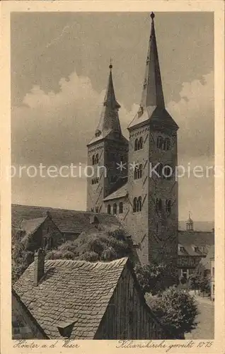 Hoexter Weser Kilianskirche  Kat. Hoexter