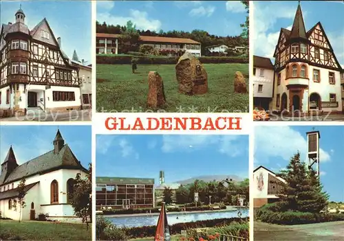 Gladenbach Fachwerkhaeuser Kirchen Gedenksteine Schwimmbad Kat. Gladenbach