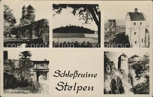 Stolpen Schlossruine Stolpen mit Seiger und Coselturm Kat. Stolpen
