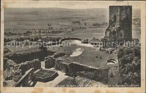 Stolpen Burgruine Stolpen mit Siebenspitzturm Kat. Stolpen