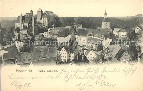 Hohnstein Saechsische Schweiz Stadt und Schloss Hohnstein Kat. Hohnstein