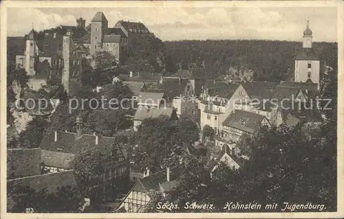 Hohnstein Saechsische Schweiz Stadtblick mit Jugendburg Hohnstein Kat. Hohnstein