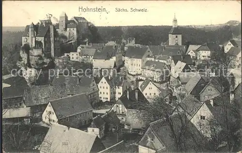 Hohnstein Saechsische Schweiz Stadtblick mit Schloss Hohnstein Kat. Hohnstein