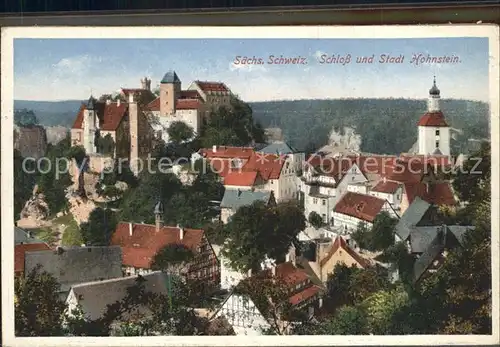 Hohnstein Saechsische Schweiz Schloss und Stadt Hohnstein Kat. Hohnstein