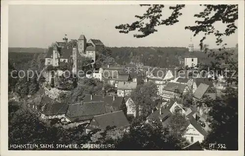 Hohnstein Saechsische Schweiz Jugendburg Stadtblick Kat. Hohnstein