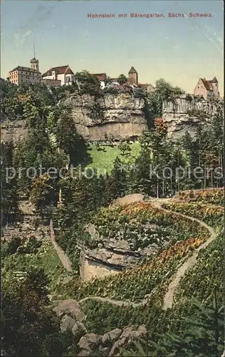 Hohnstein Saechsische Schweiz Burg Hohnstein mit Baerengarten Kat. Hohnstein