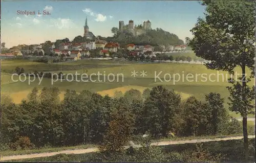 Stolpen Stadtansicht mit Schloss Kat. Stolpen