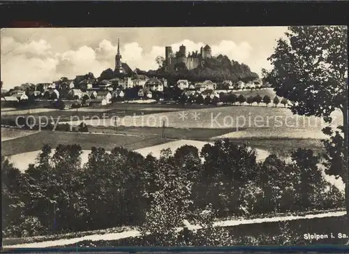 Stolpen Stadt mit Schloss Stolpen Kat. Stolpen