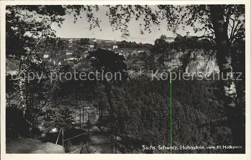 Hohnstein Saechsische Schweiz Blick vom Kleinen Hockstein Kat. Hohnstein