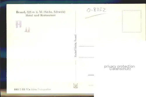 Brand Saechsische Schweiz Hotel Brand mit Elbtalblick Kat. Hohnstein