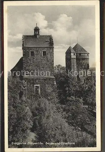 Stolpen Burgruine Stolpen Seiger und Coselturm Kat. Stolpen