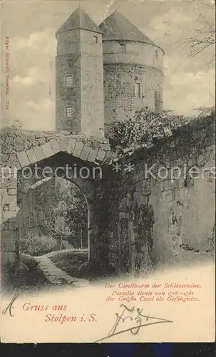 Stolpen Schlossruine Stolpen Coselturm Kat. Stolpen