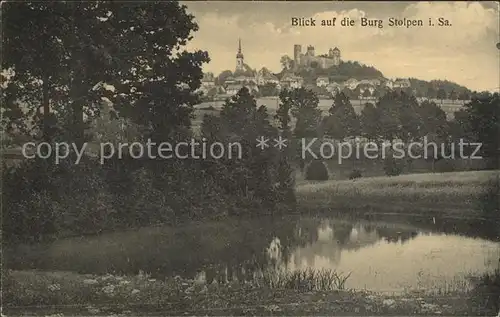 Stolpen Burg Stolpen mit Kirche Kat. Stolpen