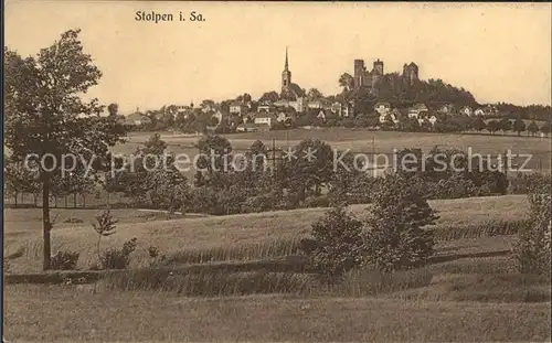 Stolpen Stadtblick mit Schloss Stolpen Kat. Stolpen