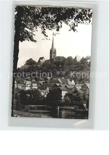 Frankenberg Eder Stadtblick mit Kirche Kat. Frankenberg (Eder)