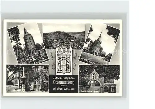 Obermarsberg Sauerland Stiftskirche Total Nicolaikapelle Schandpfahl Benediktusbogen Kat. Marsberg