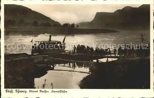 Rathen Saechsische Schweiz Kurort Elbe Dampffaehre Kat. Rathen Sachsen