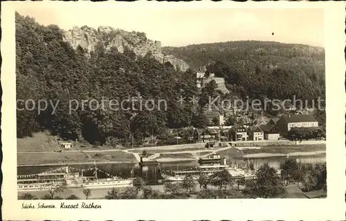 Rathen Saechsische Schweiz Kurort Elbe Dampfer Kat. Rathen Sachsen