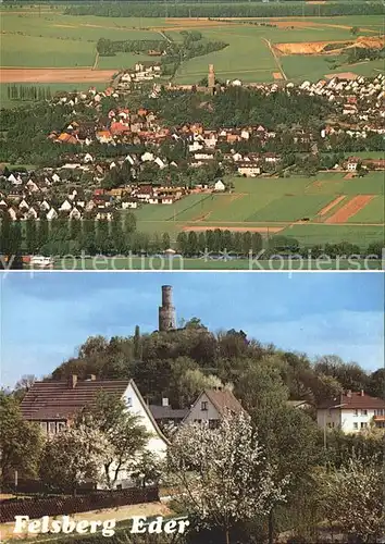 Felsberg Hessen Teilansicht mit Burg Ruine Fliegeraufnahme Kat. Felsberg