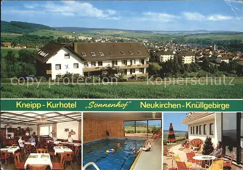 Neukirchen Knuellgebirge Panorama Kneipp Kurhotel Sonnenhof Swimmingpool Terrasse Kat. Neukirchen