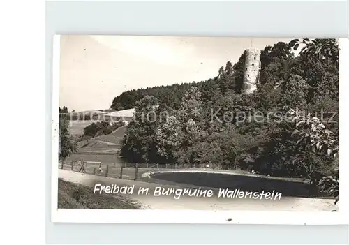 Appenfeld Freibad mit Burgruine Wallenstein Kat. Knuellwald