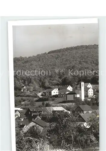 Herzhausen Gladenbach Ortsansicht mit Kirche Kat. Dautphetal
