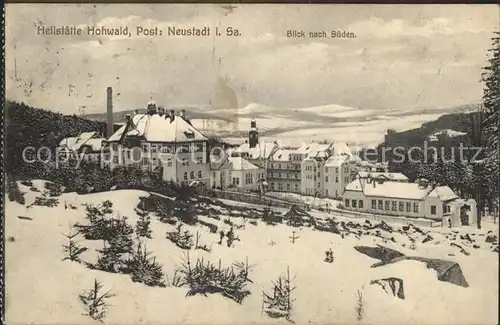 Hohwald Sachsen Heilstaette Winterpanorama Blick nach Sueden Kat. Neustadt Sachsen