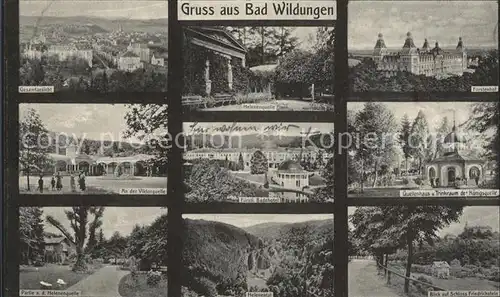 Bad Wildungen Helenenquelle Fuerstenhof Quellenhaus Badehotel Viktorquelle Helenental Schloss Friedrichstein Kat. Bad Wildungen