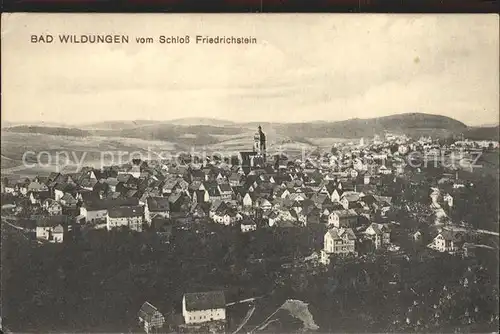 Bad Wildungen Panorama Blick vom Schloss Friedrichstein aus Kat. Bad Wildungen