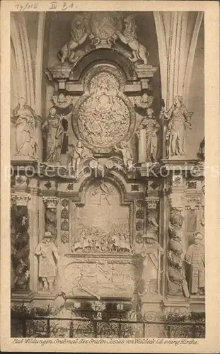 Bad Wildungen Grabmal des Grafen Josias von Waldeck in der ev Kirche Kat. Bad Wildungen