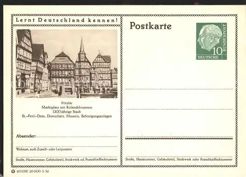 Fritzlar Marktplatz mit Rolandsbrunnen 1200jaehrige Stadt Serie Lernt Deutschland kennen Kat. Fritzlar