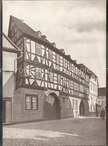 Kirchhain Hessen Haus zum Blauen Loewen Fachwerkhaus anno 1612 / Kirchhain /Marburg-Biedenkopf LKR