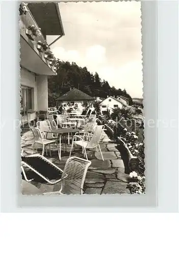 Holzhausen Huenstein Waldhotel Terrasse Kat. Dautphetal