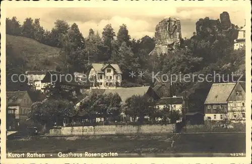 Rathen Saechsische Schweiz Gasthaus Rosengarten Kat. Rathen Sachsen