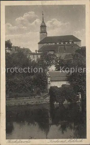 Bischofswerda Kirche Muehlteich  Kat. Bischofswerda