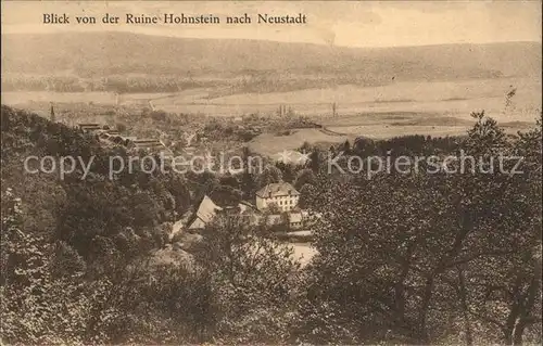 Neustadt Sachsen Blick von Ruine Hohnstein Bahnpost  Kat. Neustadt Sachsen