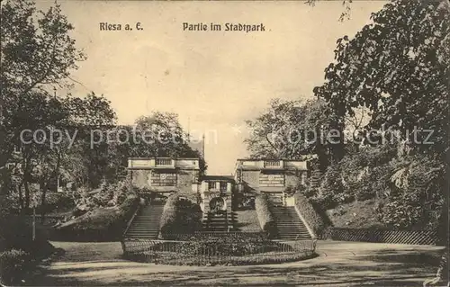 Riesa Sachsen Stadtpark Treppen Kat. Riesa